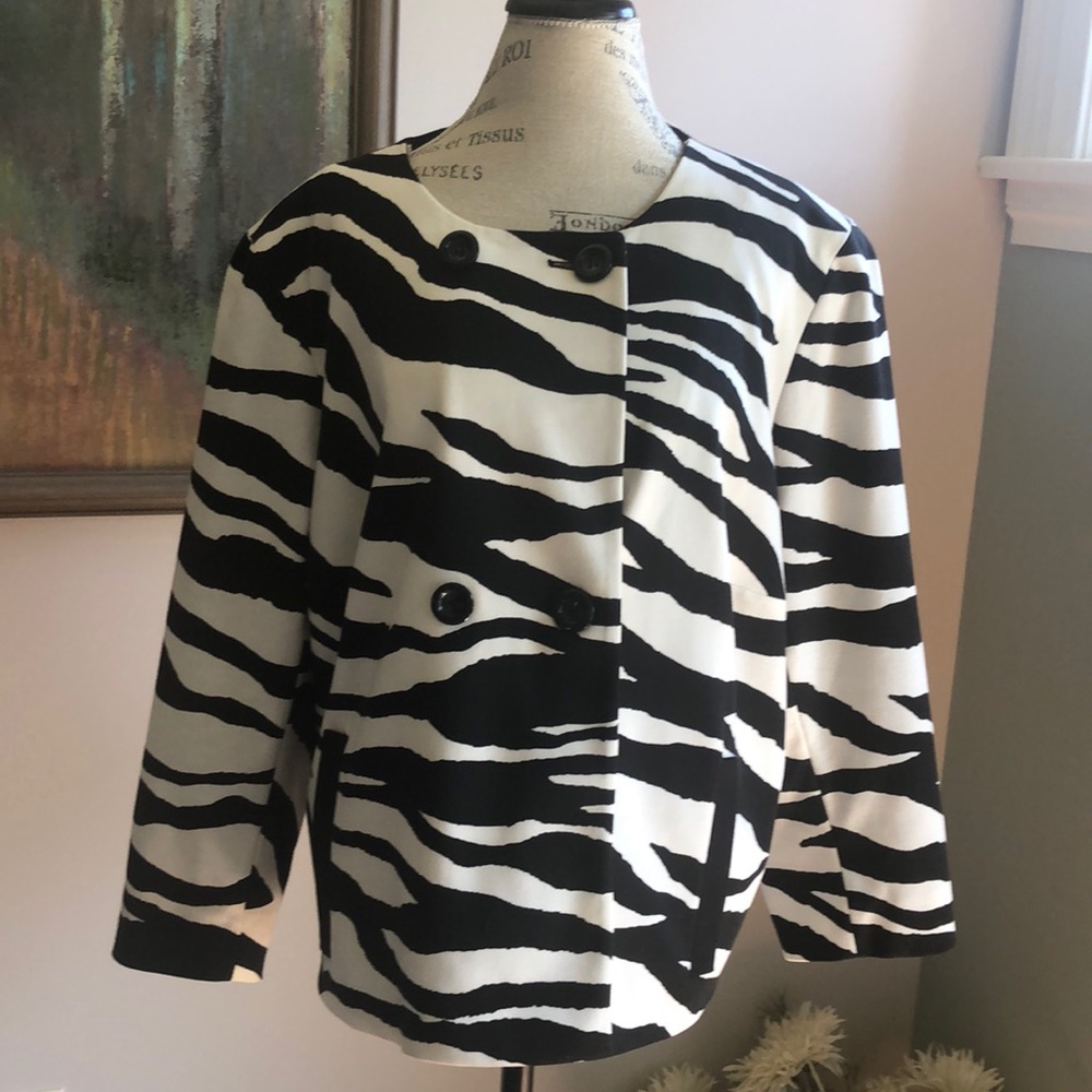 Jones New York Zebra Jacket 20W